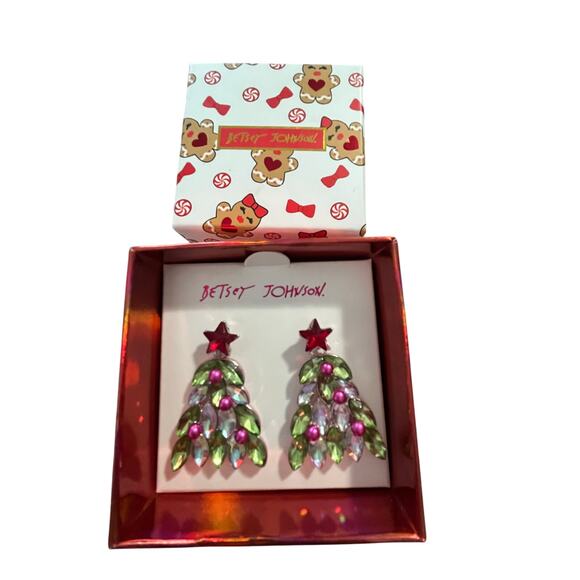 NWT Betsey Johnson Christmas Tree Earrings β¨ - Picture 3 of 5
